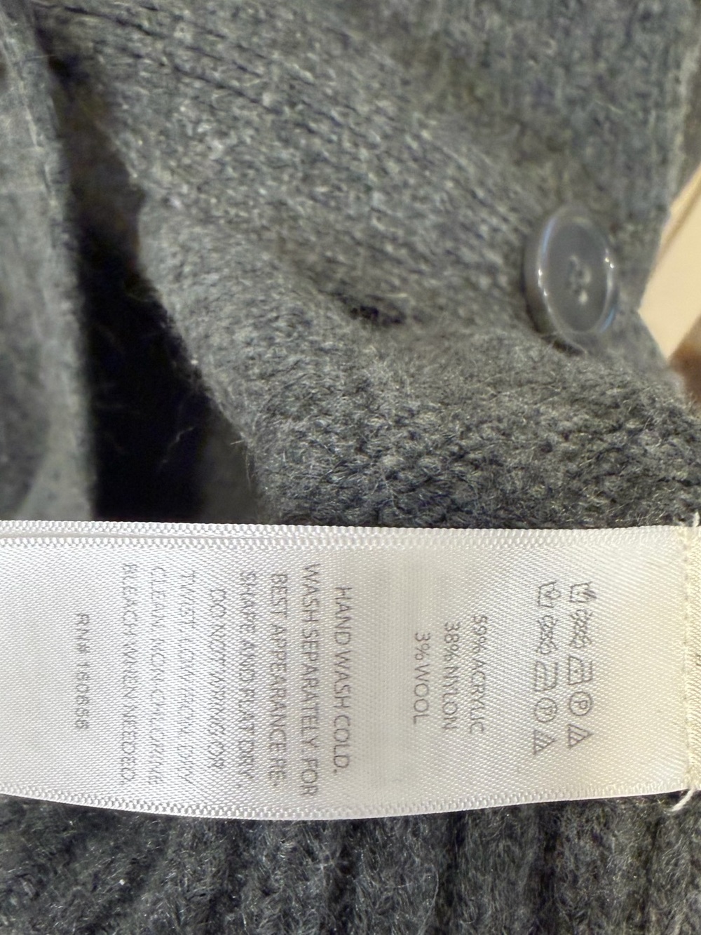 Rachel Zoe Dark Gray V-Neck Button Cardigan - Picture 3 of 4